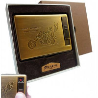Портсигар із USB-запальничкою металевий